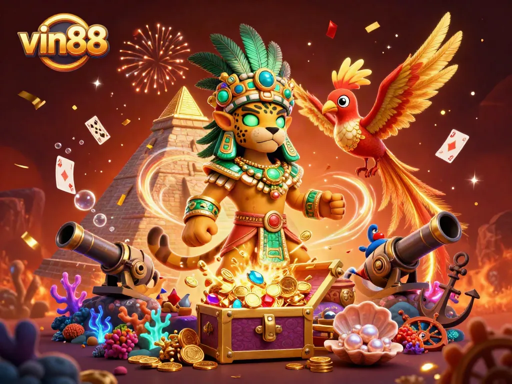 Experience thrilling wins at vin88 with lively 3D illustrations of gaming adventures.