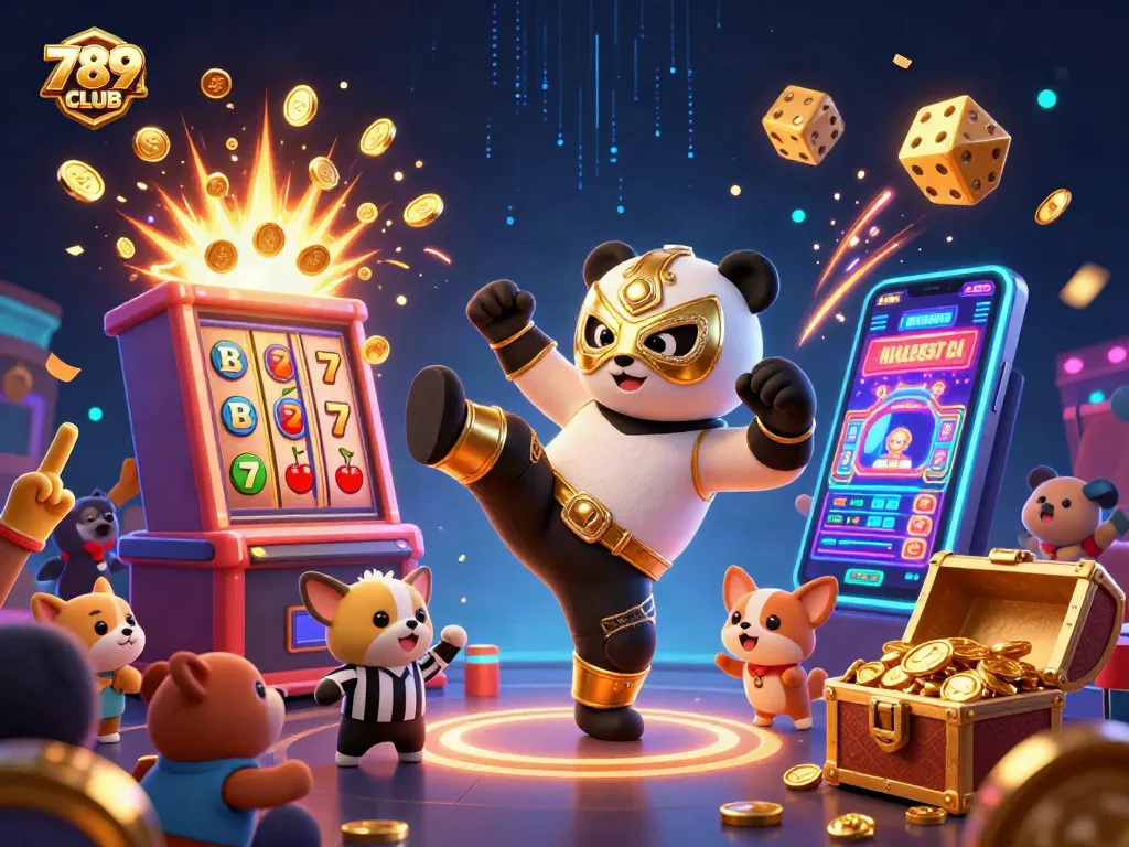 Experience the thrill of 789CLUB with a dynamic casino scene featuring exciting gameplay and vibrant characters.