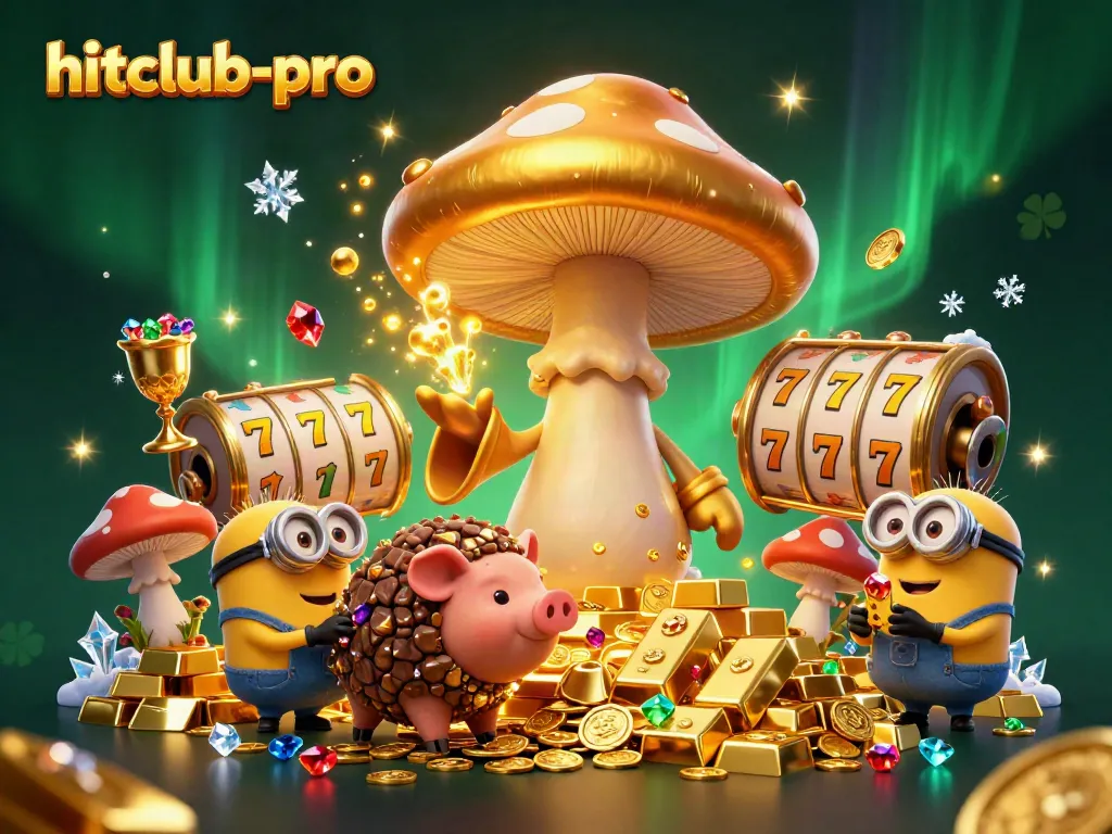 Spin the reels with hitclub-pro's magical treasure in a vibrant 3D casino scene.