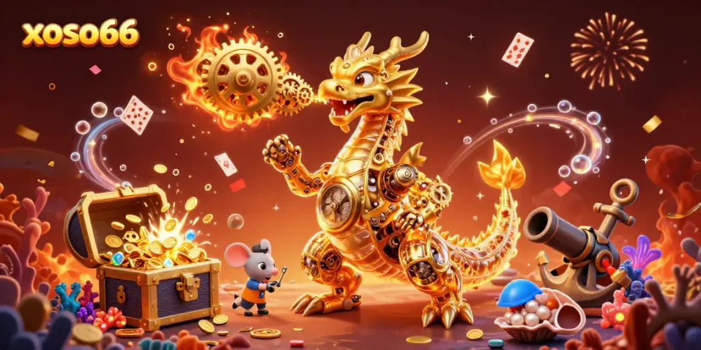 Experience thrilling wins with xoso66 in this vibrant 3D casino adventure scene.