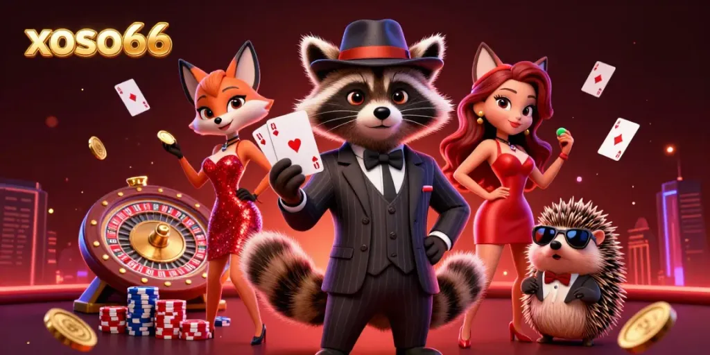 Experience the thrill of winning at xoso66 with a dynamic illustration of poker champions.