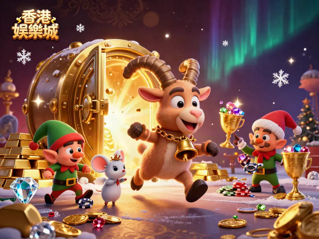 Experience the vibrant excitement of 香港娛樂城 with a dynamic casino scene featuring whimsical characters and rich rewards.