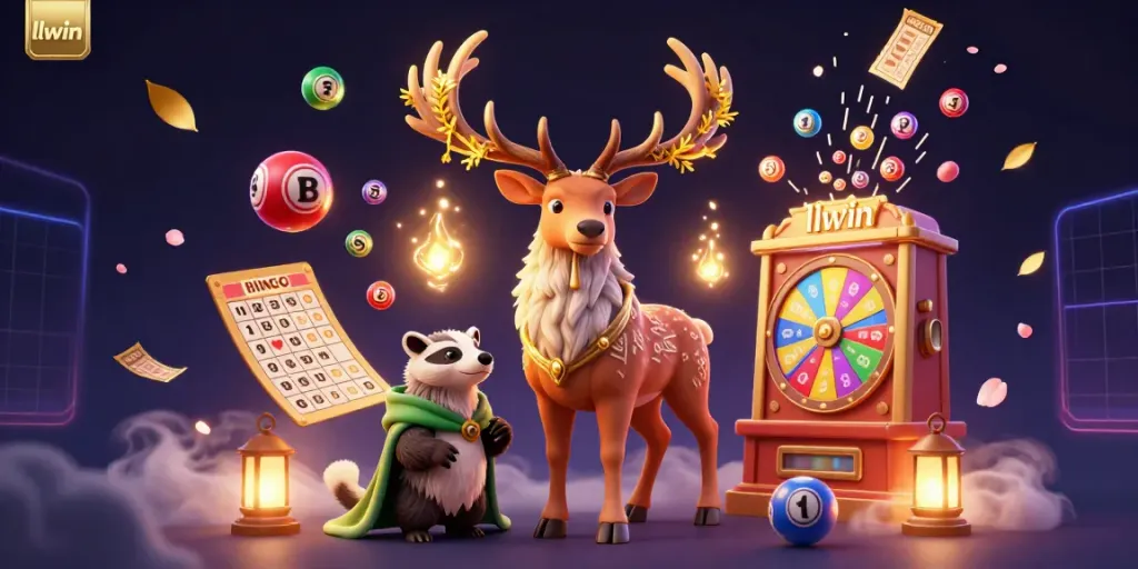 Experience the magic of llwin casino with this vibrant 3D illustration showcasing engaging lottery elements.