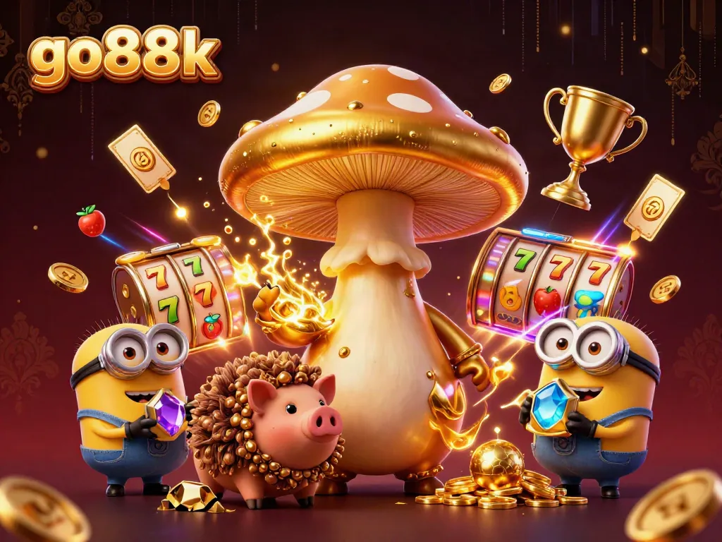 Engage in winning strategies at go88k with a dynamic casino-themed illustration featuring magical golden elements.