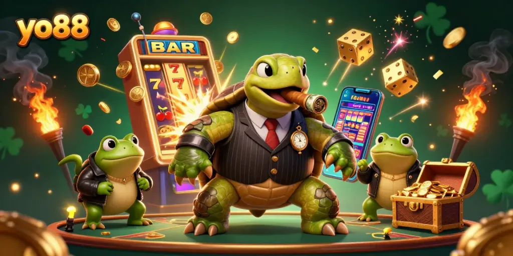 Experience the excitement of yo88 with vibrant casino elements and charming characters.