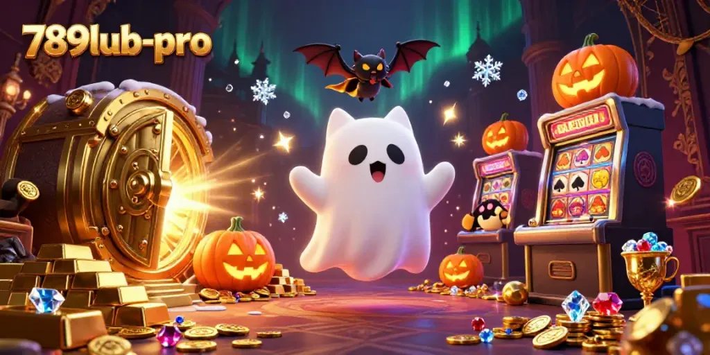 Engage with exciting slots at 789lub-pro featuring ghostly characters in a vibrant casino.