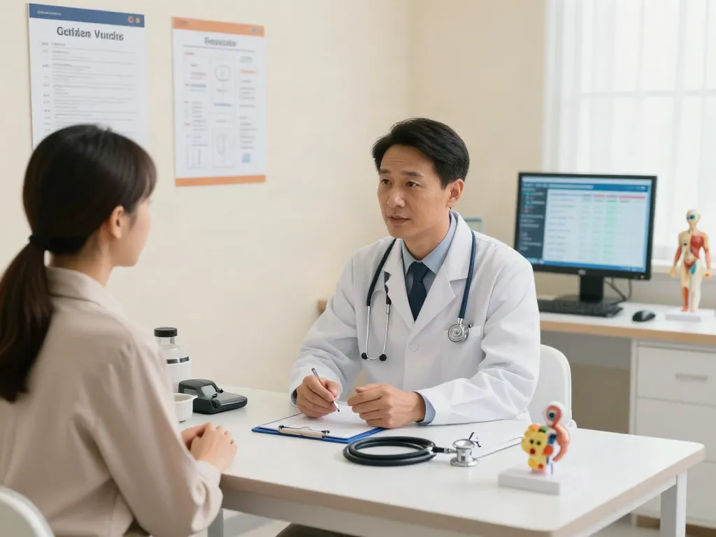 Healthcare provider consultation in modern clinic featuring situs slot in patient care.