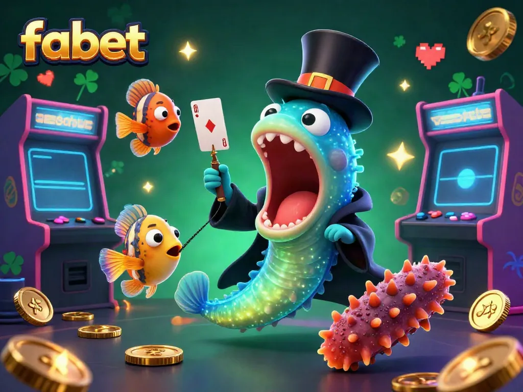 Engage with fabet’s thrilling gambling environment as deep-sea creatures perform magic tricks filled with vibrant casino elements.