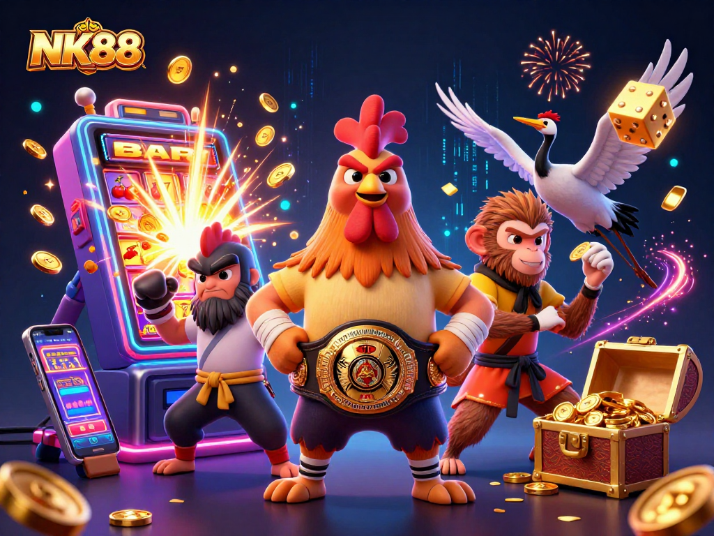 Engage with thrilling casino action at NK88 featuring vibrant characters and dynamic game elements!
